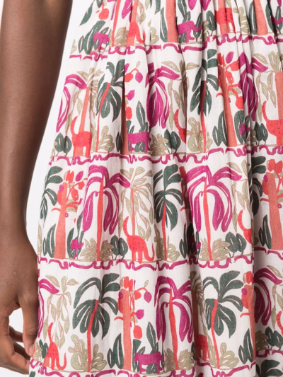 Shop Le Sirenuse Jungle-print A-line Maxi Skirt In Nude