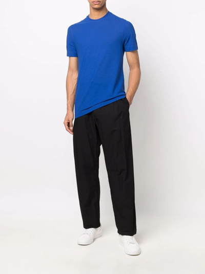 Shop Zanone Short-sleeved Cotton T-shirt In Blau