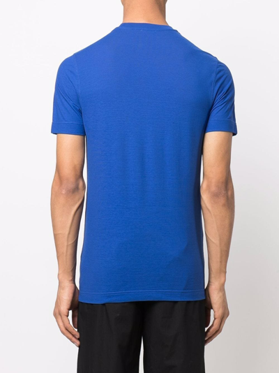 Shop Zanone Short-sleeved Cotton T-shirt In Blau