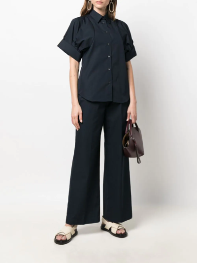 Shop Aspesi Poplin Straight-leg Trousers In Blau