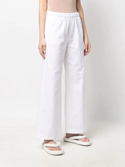 Aspesi Elasticated Straight-leg Trousers In Weiss