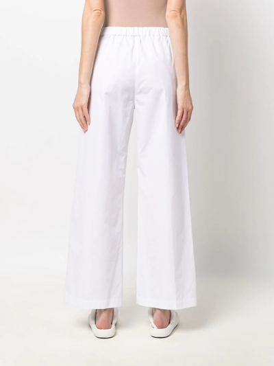 Aspesi Elasticated Straight-leg Trousers In Weiss