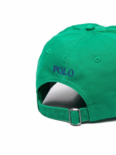 Shop Ralph Lauren Embroidered-logo Baseball Cap In Grün