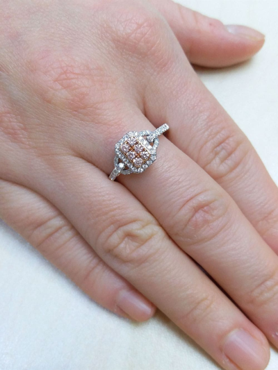 Hyt Jewelry Platinum Argyle Pink Diamond Engagement Ring In Silber