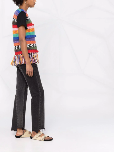 Dsquared2 Striped Knitted Waistcoat In Rot