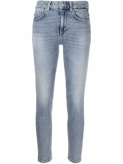 Shop Dondup Marilyn Slim-fit Cropped Jeans In Blau