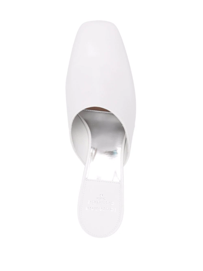 Shop Laurence Dacade Daria 55mm Slip-on Mules In Weiss