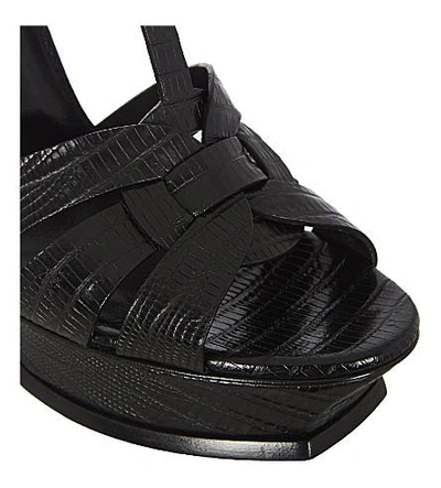 Shop Saint Laurent Tribute 105 Leather Heeled Sandals In Black