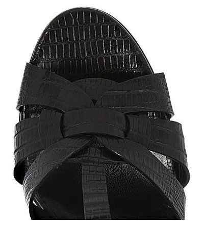 Shop Saint Laurent Tribute 105 Leather Heeled Sandals In Black