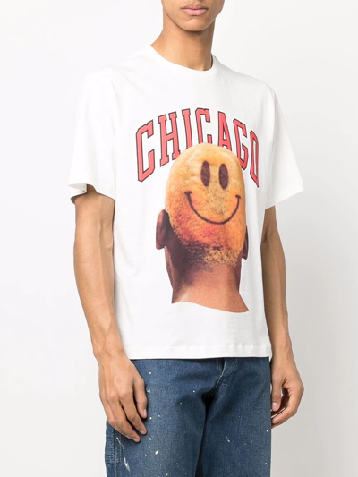 Shop Ih Nom Uh Nit Chicago Cotton Crewneck T-shirt In Weiss