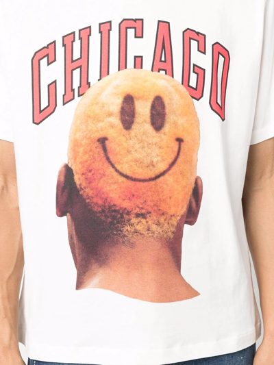 Shop Ih Nom Uh Nit Chicago Cotton Crewneck T-shirt In Weiss