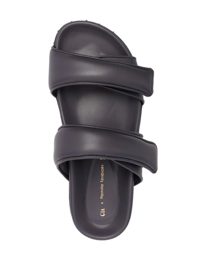 Shop Gia Borghini X Pernille Teisbaek Double-strap Slides In Grau