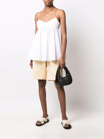 Aspesi Spaghetti-strap Peplum Top In Weiss