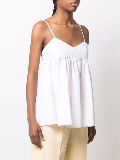 Shop Aspesi Spaghetti-strap Peplum Top In Weiss