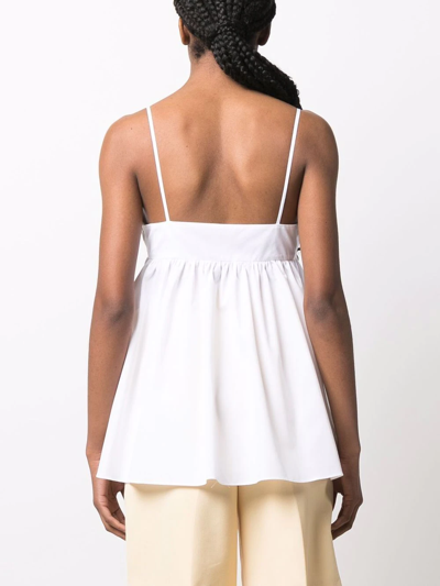 Shop Aspesi Spaghetti-strap Peplum Top In Weiss