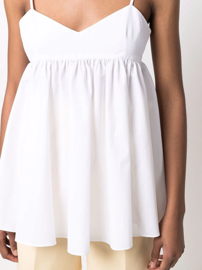 Aspesi Spaghetti-strap Peplum Top In Weiss