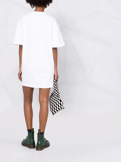 Shop Moschino Logo-print T-shirt Dress In Weiss