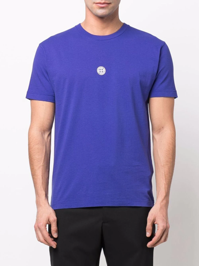 Shop Stone Island Graphic-print Cotton T-shirt In Blau