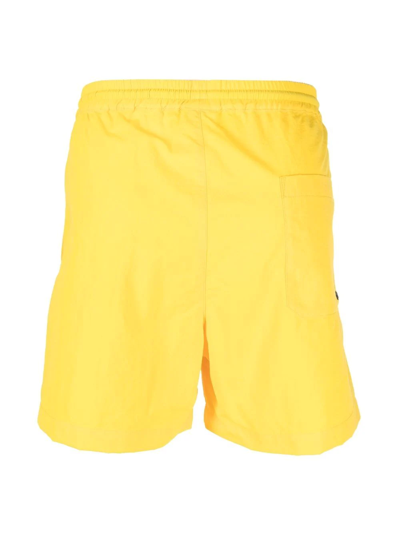 Msgm Logo-print Drawstring Swim Shorts In Gelb