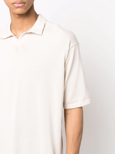 Shop Roberto Collina Short-sleeved Cotton Polo Shirt In Nude