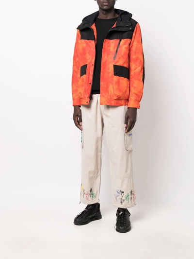 Woolrich Trek Tie Dye-print Windbreaker In Orange