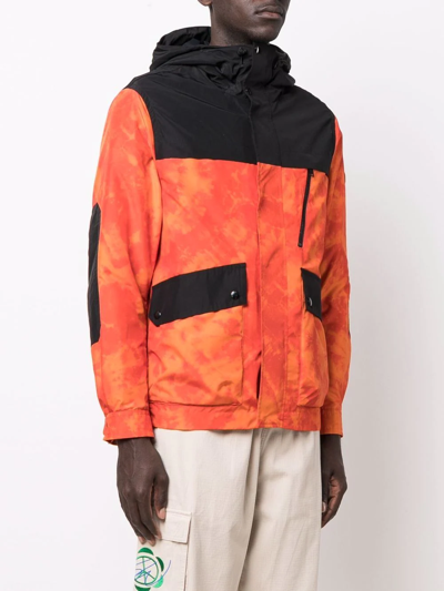 Woolrich Trek Tie Dye-print Windbreaker In Orange