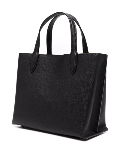 Shop Coach Tag-detail Leather Tote Bag In Schwarz