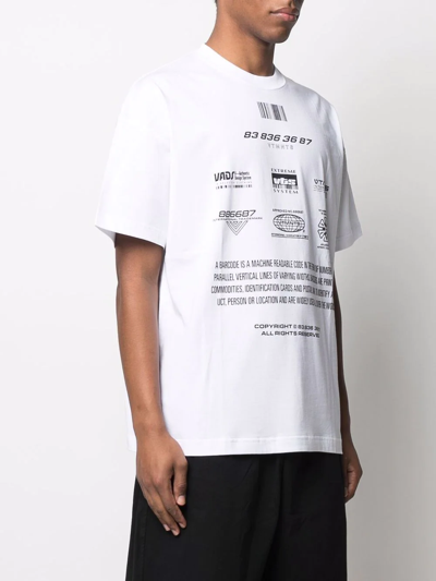 Shop Vtmnts Barcode Print T-shirt In Weiss