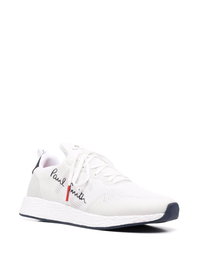 Shop Ps By Paul Smith Embossed-logo Low-top Sneakers In Weiss