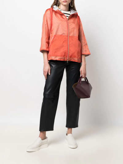 Herno Reversible Hooded Jacket In Orange
