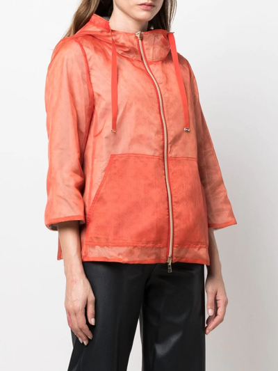 Herno Reversible Hooded Jacket In Orange