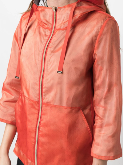 Herno Reversible Hooded Jacket In Orange