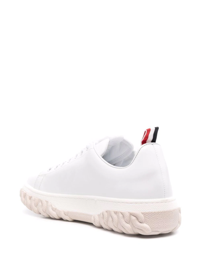 Shop Thom Browne Court Low-top Sneakers In Weiss