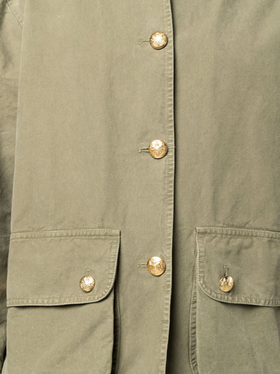 Shop Nili Lotan Button-up Shirt Jacket In Grün