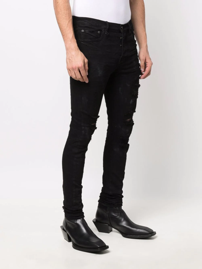 Château Lafleur-gazin Low-rise Ripped Skinny Jeans In Schwarz
