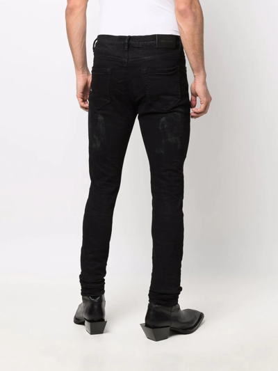 Château Lafleur-gazin Low-rise Ripped Skinny Jeans In Schwarz
