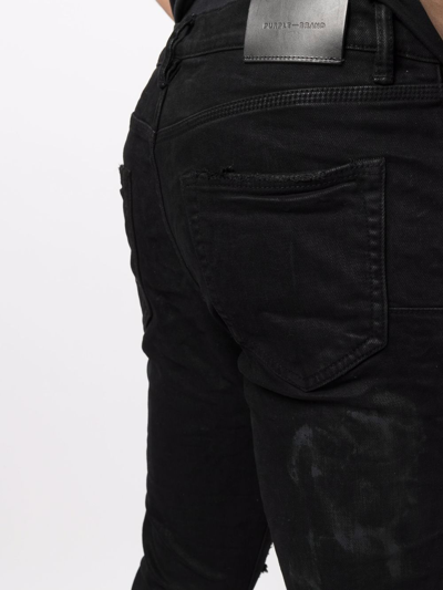 Château Lafleur-gazin Low-rise Ripped Skinny Jeans In Schwarz