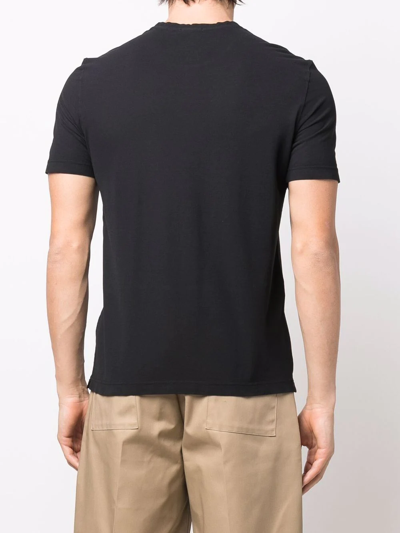 Shop Drumohr Short-sleeve Cotton T-shirt In Schwarz