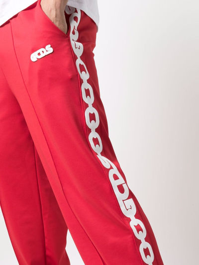 Shop Gcds Logo-print Track Pants In Rot