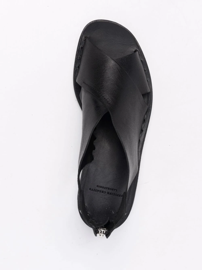 Shop Officine Creative Cut-out Flat Sandals In Schwarz