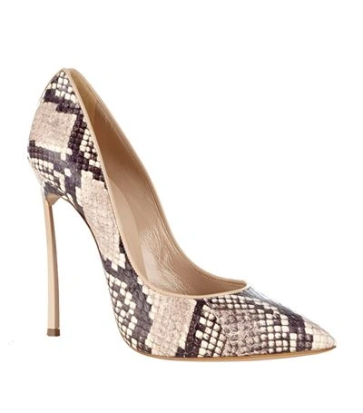 Casadei Blade Snake Print Pump In Roccia