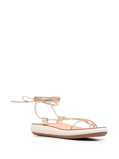 Ancient Greek Sandals Diakopes Ankle-wrap Comfort Sandals In Nude