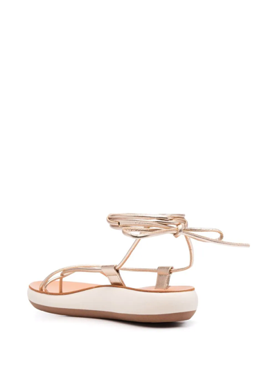 Ancient Greek Sandals Diakopes Ankle-wrap Comfort Sandals In Nude