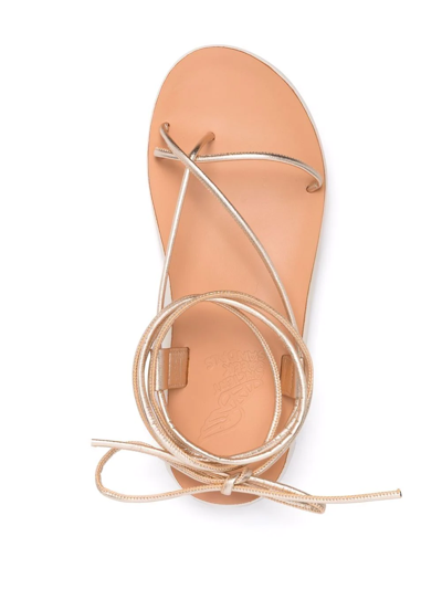 Shop Ancient Greek Sandals Diakopes Ankle-tie Sandals In Nude