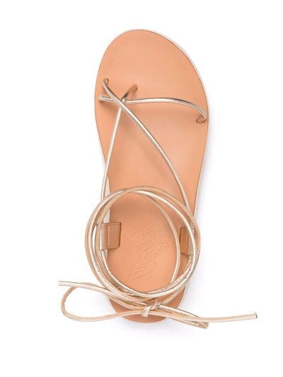Ancient Greek Sandals Diakopes Ankle-wrap Comfort Sandals In Nude