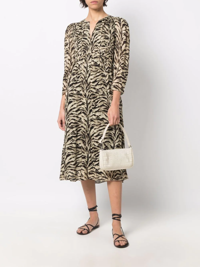 Shop Ba&sh Imany Printed Midi Dress In Nude