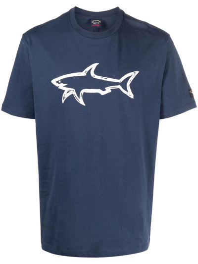 Shop Paul & Shark Logo-print T-shirt In Blau