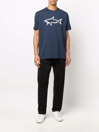 Shop Paul & Shark Logo-print T-shirt In Blau