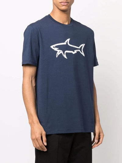 Shop Paul & Shark Logo-print T-shirt In Blau