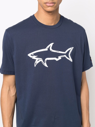 Shop Paul & Shark Logo-print T-shirt In Blau